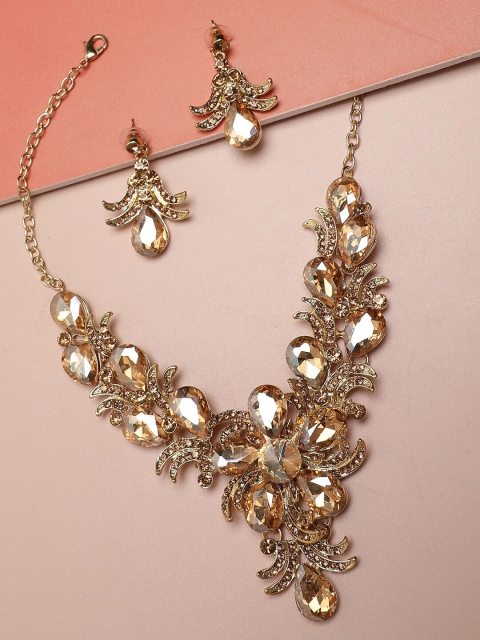 

SOHI Gold-Plated Stone-Studded Jewellery Set