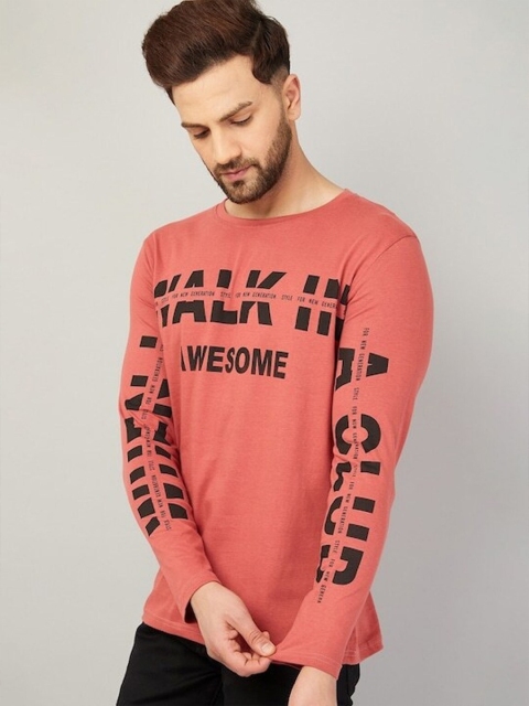 

Rodzen Men Rose Typography Printed Pure Cotton T-shirt