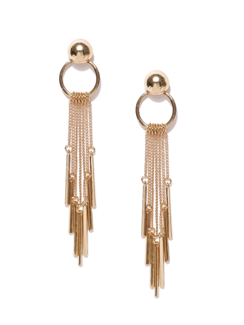

OOMPH Gold-Toned Contemporary Tasselled Drop Earrings