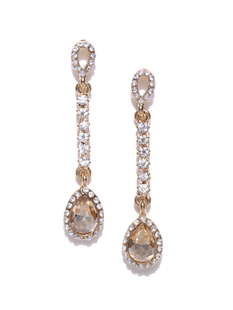 

OOMPH Gold-Toned & Handcrafted Zirconia-Studded Drop Earrings