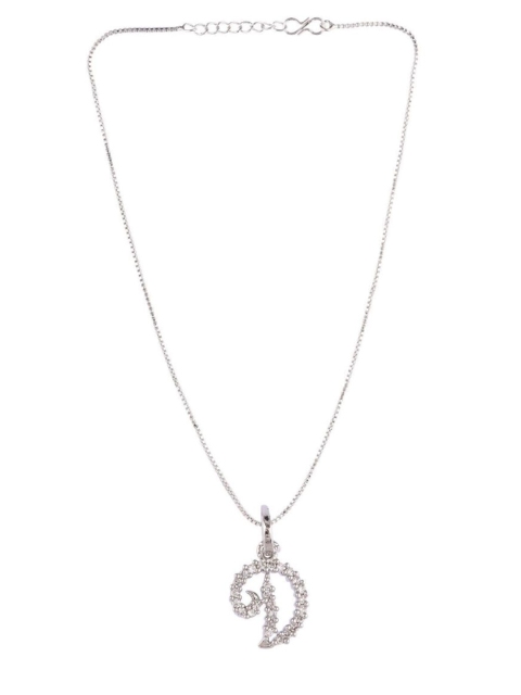 

Efulgenz Women Silver-Toned & White Rhodium-Plated Necklace