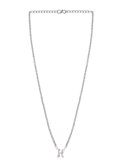 

Efulgenz Women Silver-Toned Rhodium-Plated Oxidised Necklace