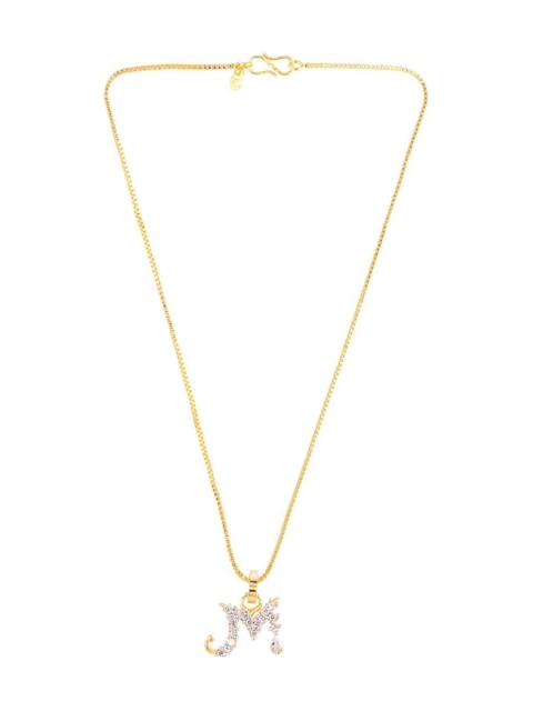 

Efulgenz Gold-Plated & White Letter Pendant Chain