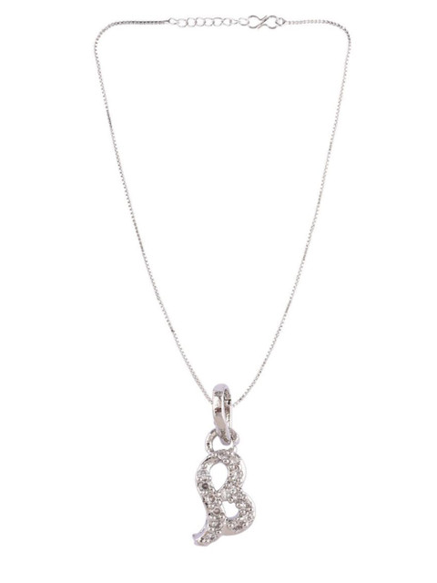 

Efulgenz Silver-Toned Rhodium-Plated Oxidised Necklace