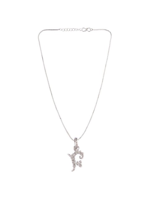 

Efulgenz Women Rhodium-Plated & White Chain, Silver