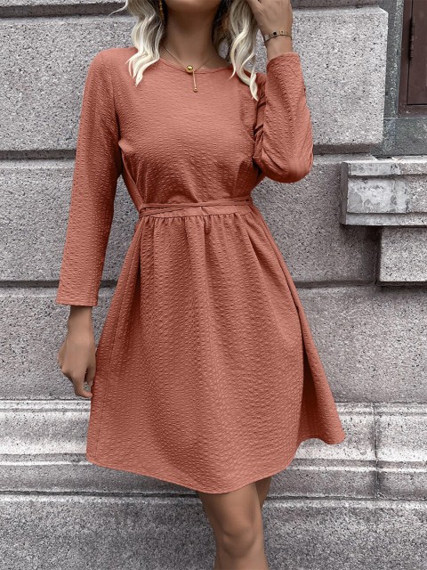 

BoStreet Women Pink Solid Fit and Flare Dress