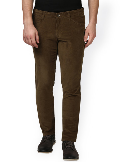 

Parx Men Brown Tailored Slim Fit Solid Chino Trousers
