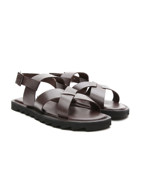 

Carlton London Men Coffee Brown Leather Sandals