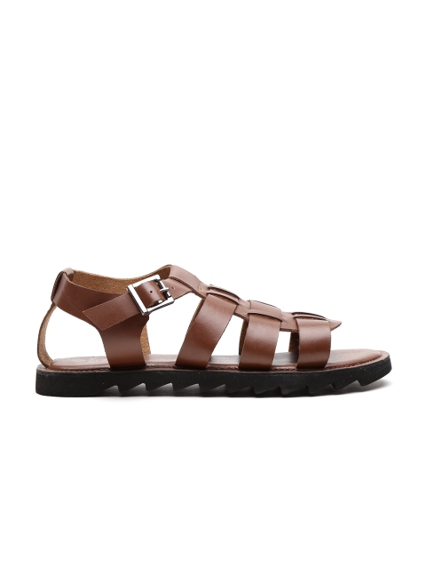 

Carlton London Men Brown Leather Sandals