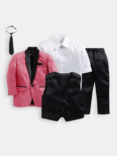 

Hopscotch Boys Pink & Black Shirt with Trousers Set