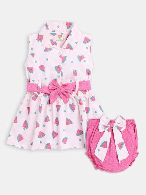 

Hopscotch Girls Pink & Blue Printed Tunic