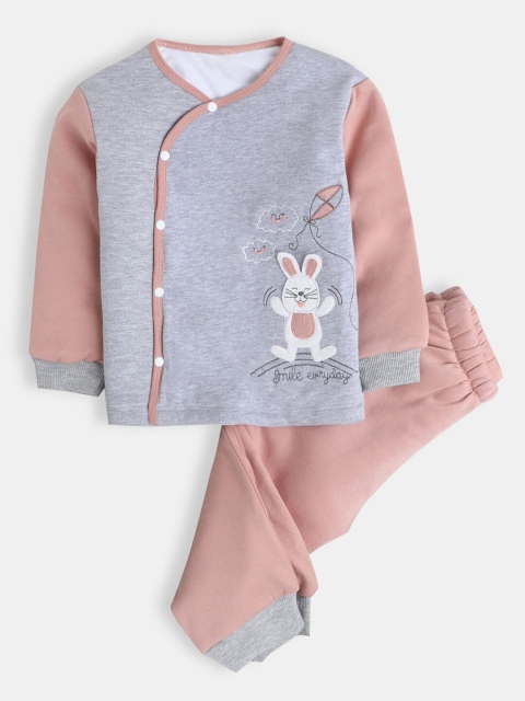 

Hopscotch Boys Orange & Grey Printed T-shirt with Pyjama