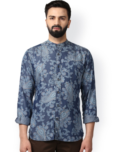 

Raymond Men Blue Regular Fit Printed Casual Shirt