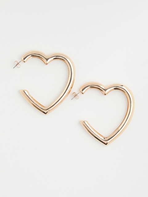 

H&M Women Gold-Toned Heart-shaped earrings