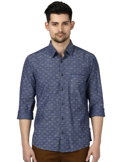 

Park Avenue Men Blue Regular Fit Printed Casual Shirt