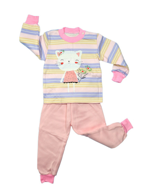 

Moms Home Unisex Kids Pink & Blue Printed T-shirt with Pyjamas