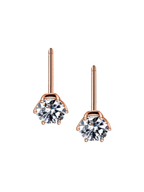 

PALMONAS Rose Gold Diamond Shaped Studs Earrings