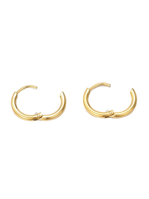 

PALMONAS Women Gold-Toned Stainless Steel Circular Hoop Earrings