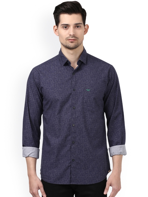 

Park Avenue Men Blue Smart Slim Fit Printed Casual Shirt