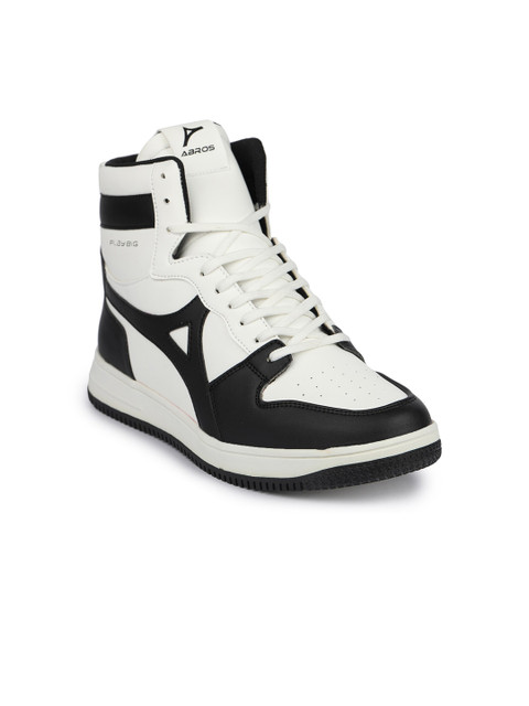 

ABROS Men Black Colourblocked High-Top Sneakers