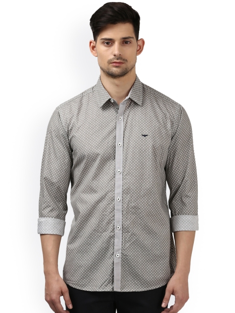 

Park Avenue Men Grey Regular Fit Self-Design Formal Shirt