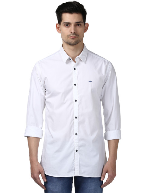 

Park Avenue Men White Regular Fit Solid Casual Shirt