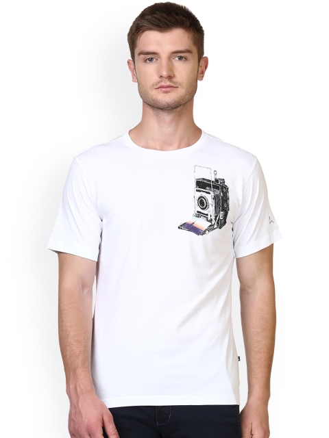 

Parx Men White Solid Round Neck T-shirt