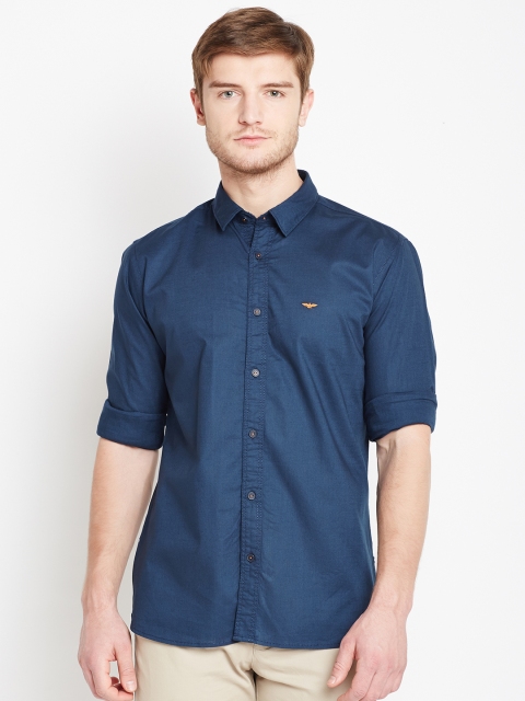 

Park Avenue Men Navy Solid Casual Shirt, Navy blue