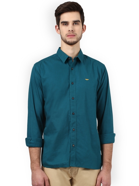 

Park Avenue Men Teal Blue Regular Fit Solid Casual Shirt