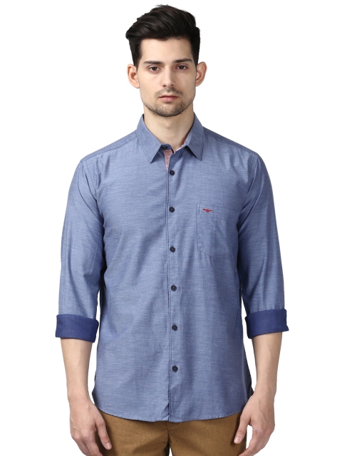 

Park Avenue Men Blue Regular Fit Solid Casual Cotton Shirt