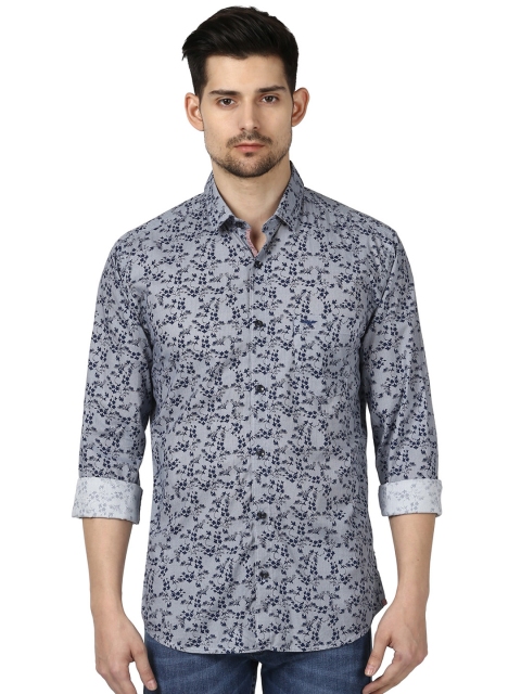 

Park Avenue Men Grey Regular Fit Printed Casual Cotton Shirt