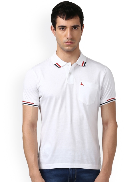 

Parx Men White Solid Polo Collar T-shirt