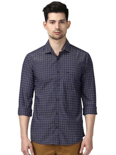 

Park Avenue Men Blue Regular Fit Checked Casual Cotton Shirt