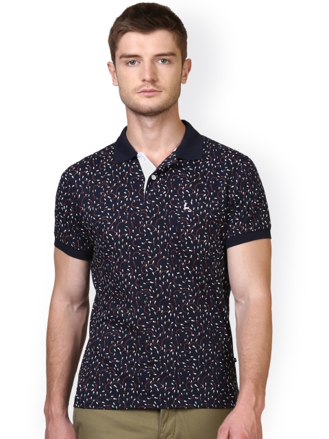 

Parx Men Navy Blue Solid Polo Collar T-shirt