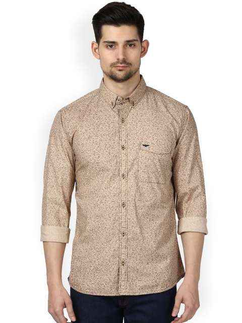 

Park Avenue Men Beige Regular Fit Self Design Casual Shirt