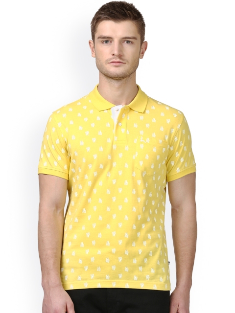 

Parx Men Yellow Printed Polo Collar T-shirt