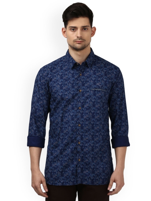 

Park Avenue Men Blue Regular Fit Printed Casual Shirt