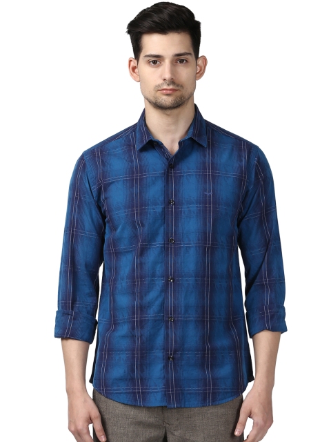 

Park Avenue Men Blue Regular Fit Checked Formal Shirt