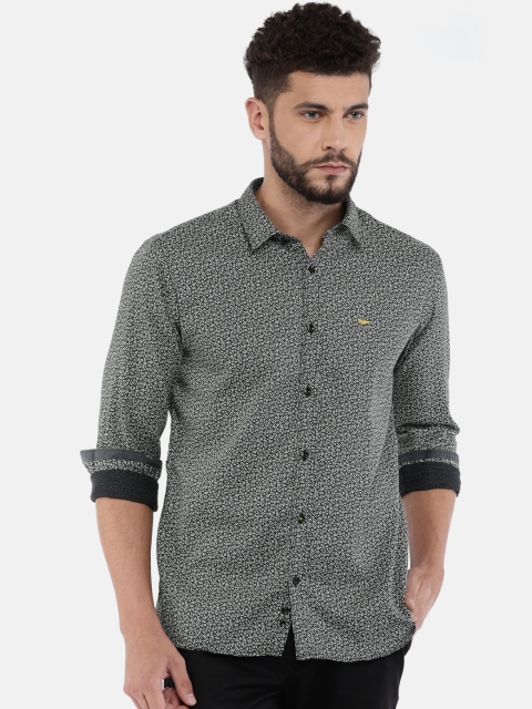 

Park Avenue Men Black & Grey Regular Fit Printed Casual Shirt