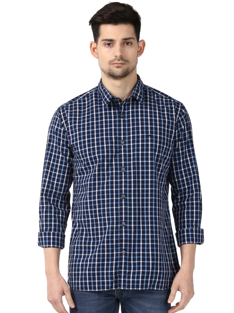 

Park Avenue Men Blue Regular Fit Checked Casual Shirt