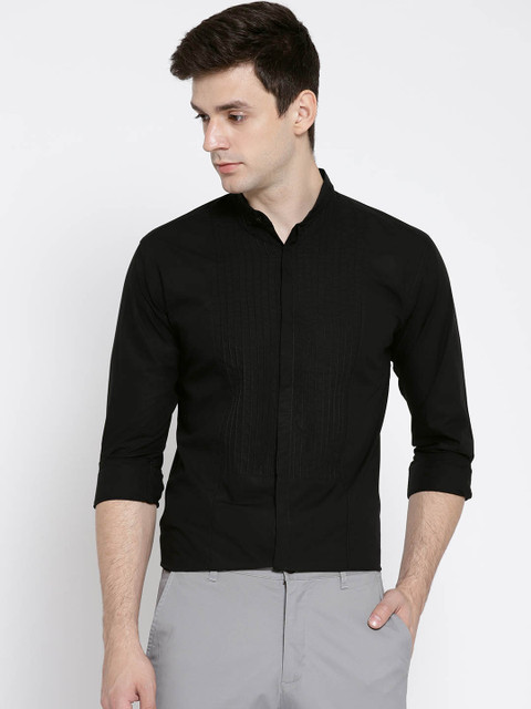 

Park Avenue Men Black Regular Fit Solid Party Shirt