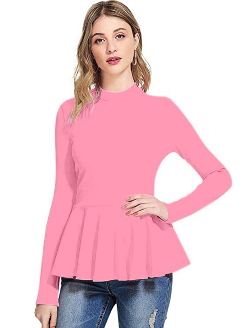

SWEETPEL Pink Peplum Top