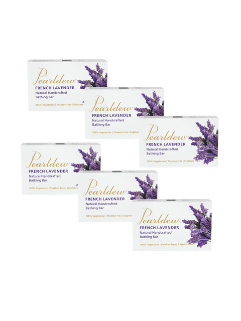 

Pearldew Set Of 6 French Lavender Bathing Bar, White