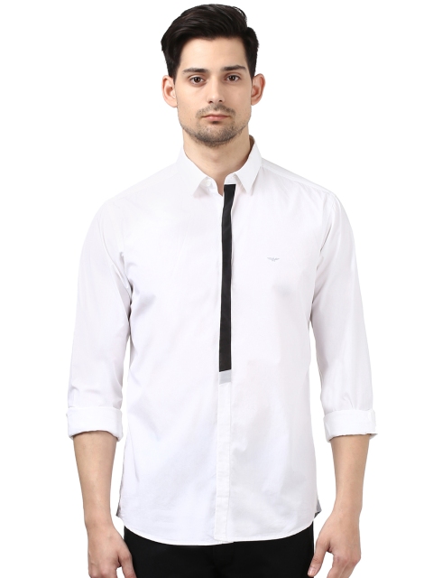 

Park Avenue Men White Regular Fit Solid Casual Shirt