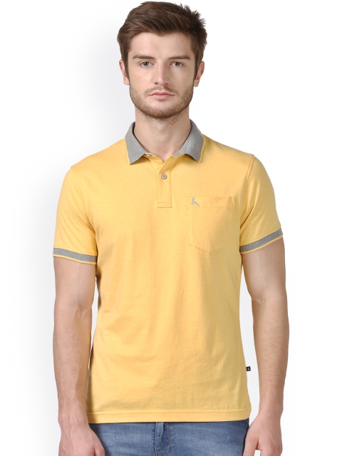 

Parx Men Yellow Solid Polo Collar T-shirt