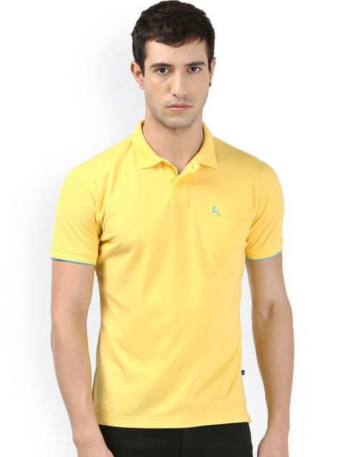 

Parx Men Yellow Solid Polo Collar T-shirt