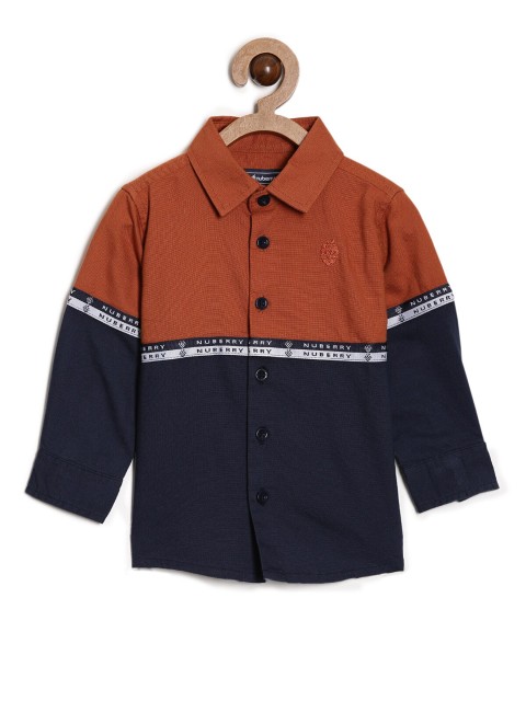 

Nuberry Boys Multicoloured Slim Fit Casual Pure Cotton Shirt, Multi