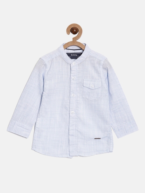 

Nuberry Boys Blue Slim Fit Casual Cotton Shirt
