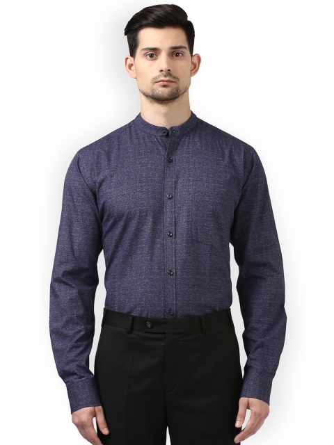 

Park Avenue Men Blue Regular Fit Self Design Formal Shirt