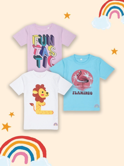

Tossido Kids Set of 3 Printed T-shirt, Purple
